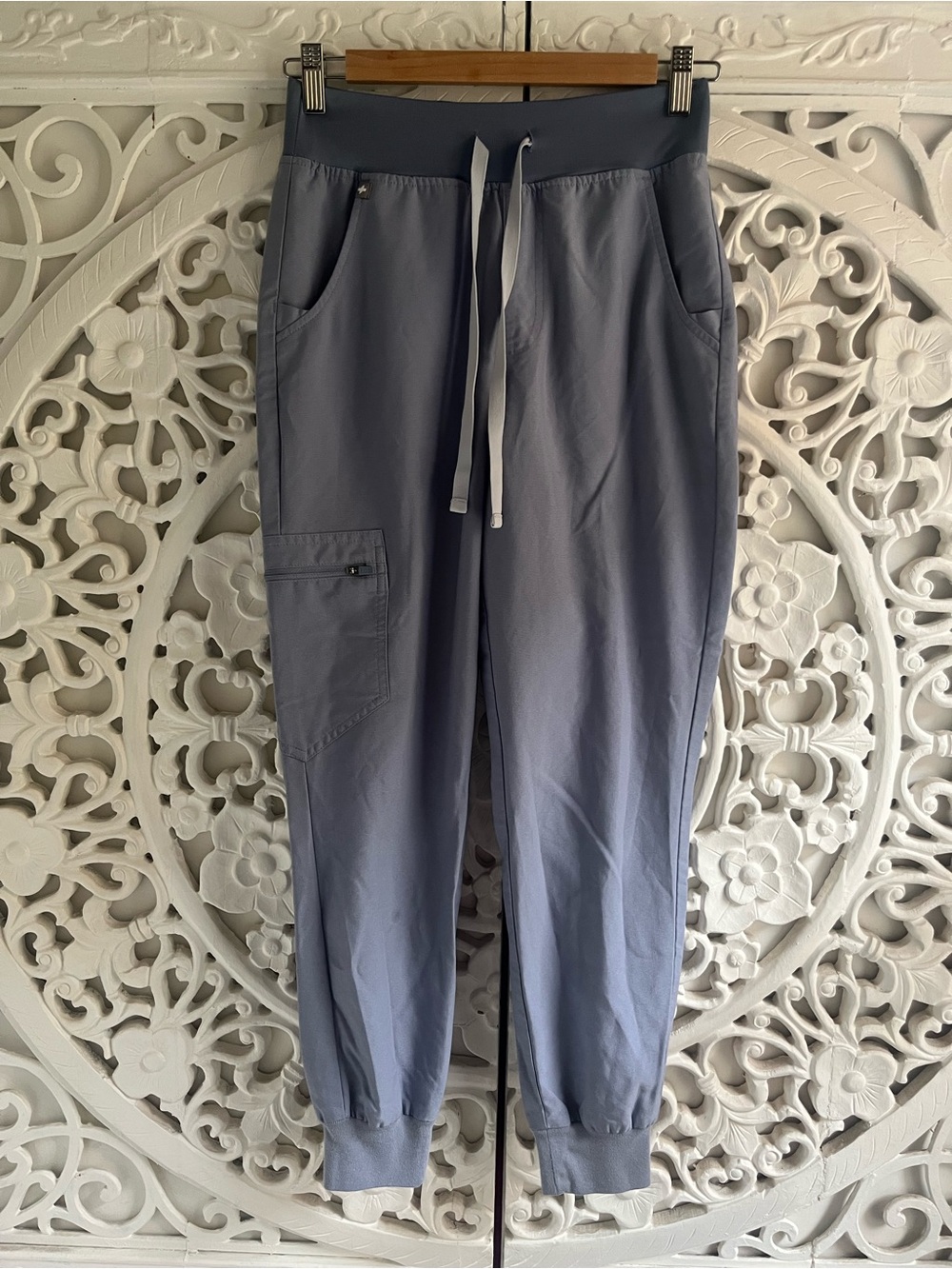 FIGS Zamora High Rise Jogger Scrub Pants Periwinkle Purple XS petite